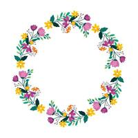 hand drawn spring floral frame concept vector