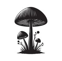 Mushroom icon illustration silhouette style vector