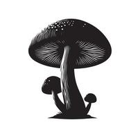 Mushroom icon illustration silhouette style vector