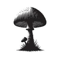 Mushroom icon illustration silhouette style vector