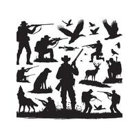 Hunting Man Silhouette illustration vector