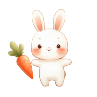 bianca lepre con carota png