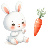 white hare with carrot png