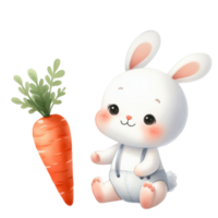 blanc lièvre avec carotte png