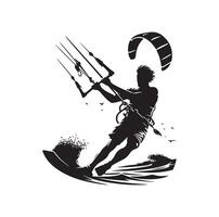 kitesurfing silhouette illustration icon vector