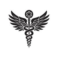 CADUCEUS SYMBOL, MEDICAL AND HEALTH RELATED ICON vector