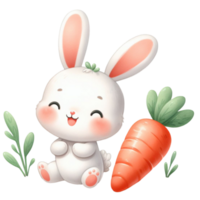 blanc lièvre avec carotte png