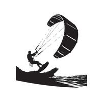 kitesurfing silhouette illustration icon vector