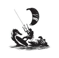kitesurfing silhouette illustration icon vector