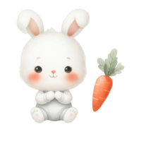 white hare with carrot png