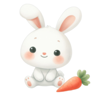 white hare with carrot png