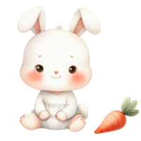 white hare with carrot png