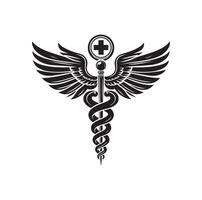 CADUCEUS SYMBOL, MEDICAL AND HEALTH RELATED ICON vector