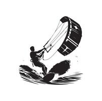 kitesurfing silhouette illustration icon vector