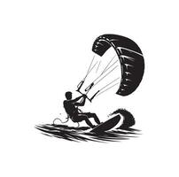 kitesurfing silhouette illustration icon vector