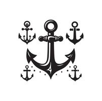 Anchor icon silhouette style vector