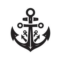 Anchor icon silhouette style vector