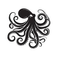 Octopus silhouette illustration logo vector