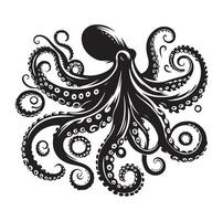 Octopus silhouette illustration logo vector