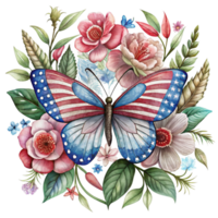 watercolor usa butterfly png