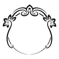 hand drawn ornamental frame on white background vector