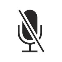 crossed out microphone icon vector