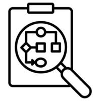 Workflow Analysis icon line illustration vector