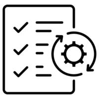 Process Evaluation icon line illustration vector