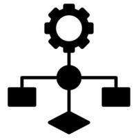 flujo de trabajo automatización icono línea ilustración vector