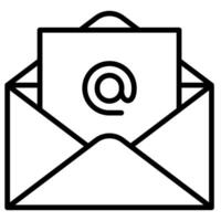 Office Email icon line illustration vector