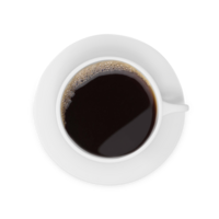 Top view of a cup of coffee, transparent background png