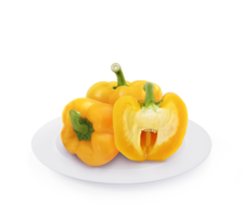 Sweet pepper on plate, transparent background png