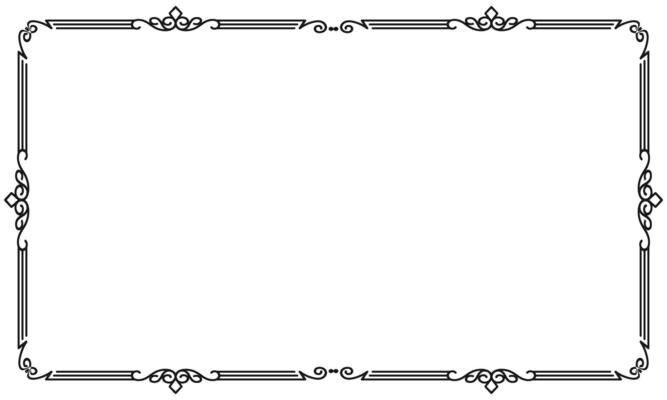 hand drawn ornamental frame on white background