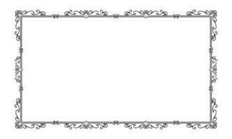 hand drawn ornamental frame on white background vector