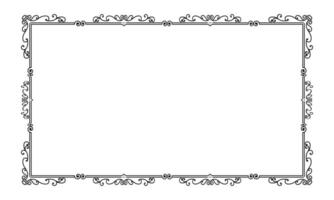 hand drawn ornamental frame on white background vector