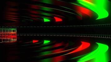 Movement Along The Green and Red Neon Ring Background VJ Loop video