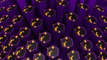 Purple and Orange and Gray Hexagonal Circular Motion Background VJ Loop video