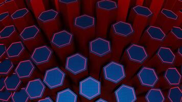 Red and Blue Hexagonal Circular Motion Background VJ Loop video