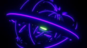 Purple and Lime Green Sci-Fi Rings Background Loop Animation video