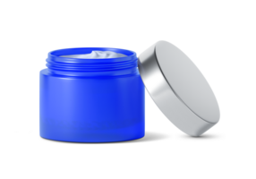 bleu pot beauté crème récipient, transparent Contexte png