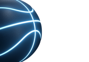 azul basquetebol com brilhante brilhando néon linhas, transparente fundo png