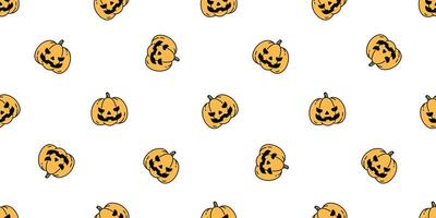 pumpkin Halloween seamless pattern cartoon ghost scarf isolated tile background illustration repeat wallpaper icon symbol doodle design vector