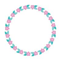 hand drawn spring floral frame on white vector