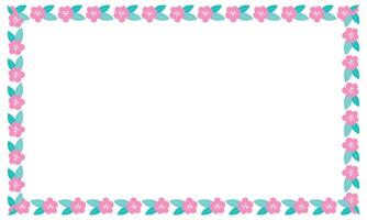 hand drawn spring floral frame on white vector