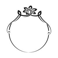 hand drawn ornamental frame on white background vector