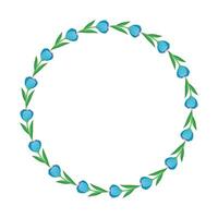 hand drawn spring floral frame on white vector