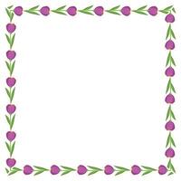 hand drawn spring floral frame on white vector
