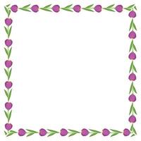 hand drawn spring floral frame on white vector