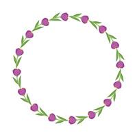 hand drawn spring floral frame on white vector