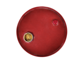 lid on a barrel of oil, Close up and top view, transparent background png